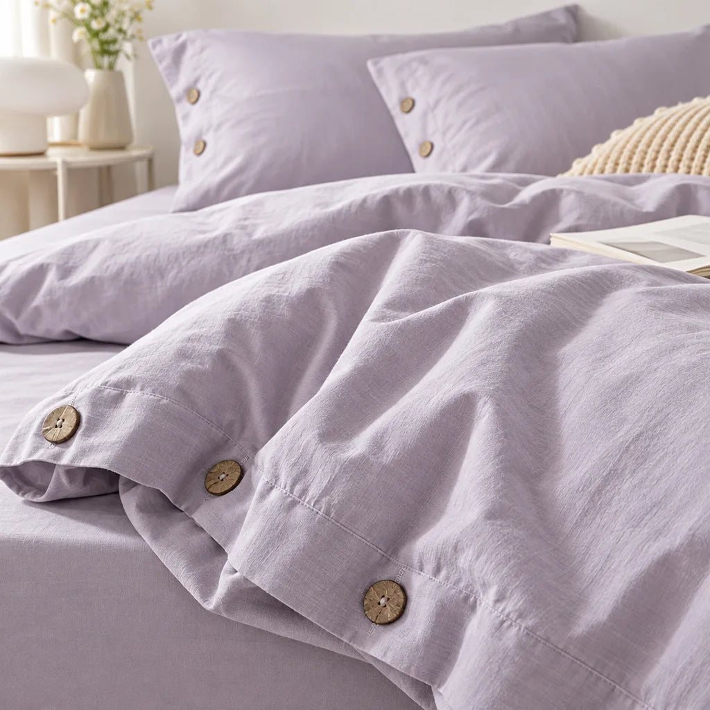 Ensemble literie coton violet