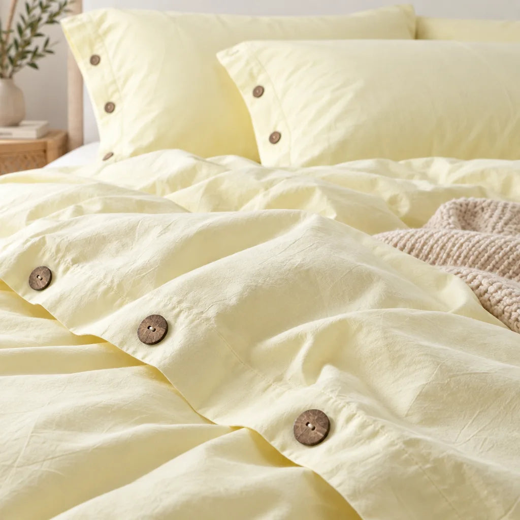 Ensemble literie coton jaune