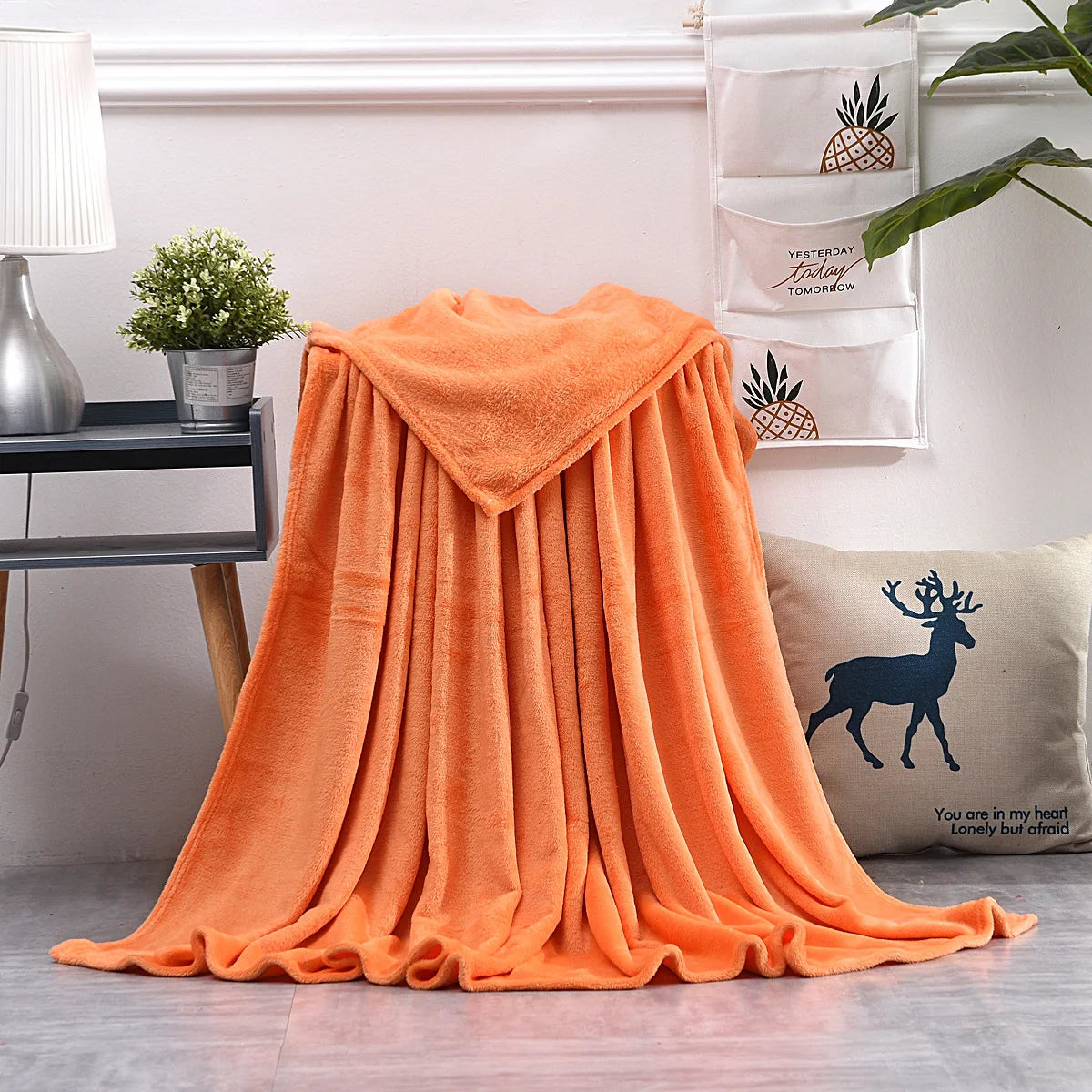 Couverture polaire corail grise