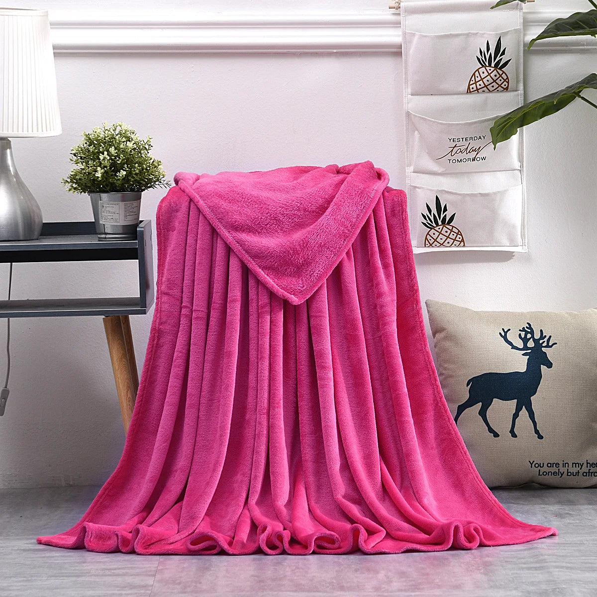 Couverture polaire corail grise