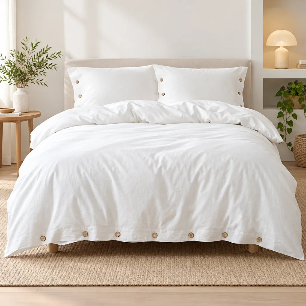 Ensemble literie coton blanc