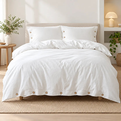 Ensemble literie coton blanc