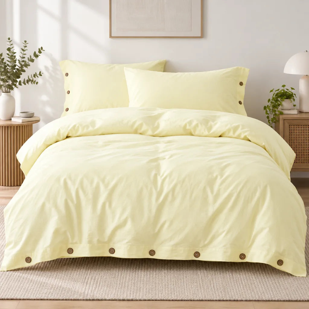 Ensemble literie coton jaune