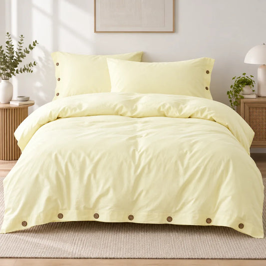 Ensemble literie coton jaune