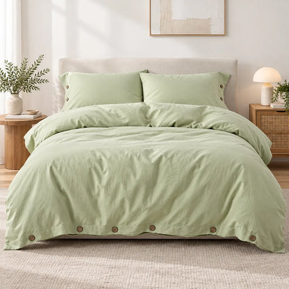 Ensemble literie coton vert