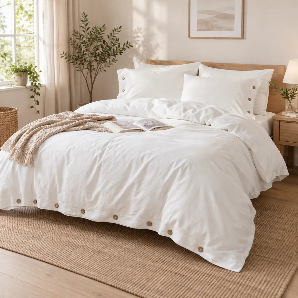 Ensemble literie coton blanc