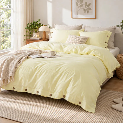 Ensemble literie coton jaune