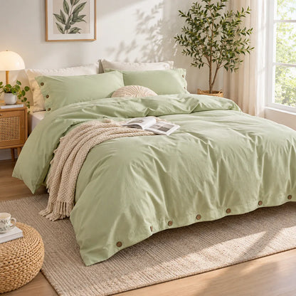 Ensemble literie coton vert