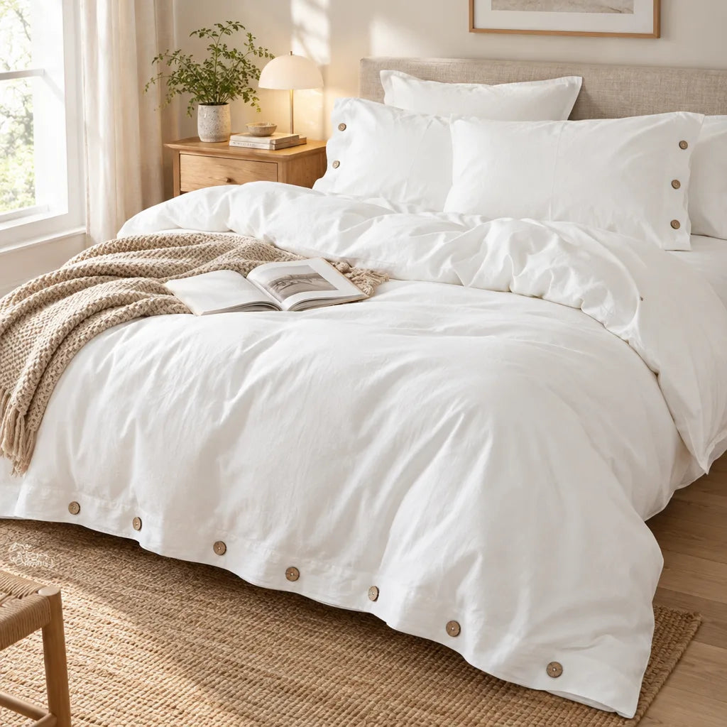 Ensemble literie coton blanc