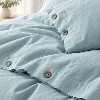 Ensemble literie coton bleu