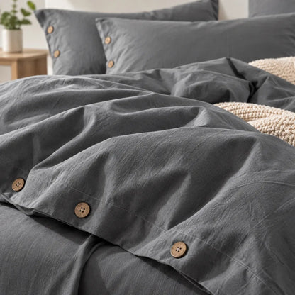 Ensemble literie coton gris