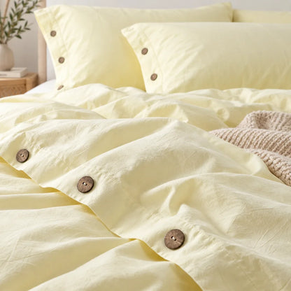 Ensemble literie coton jaune