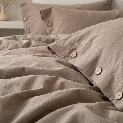 Ensemble literie coton kaki